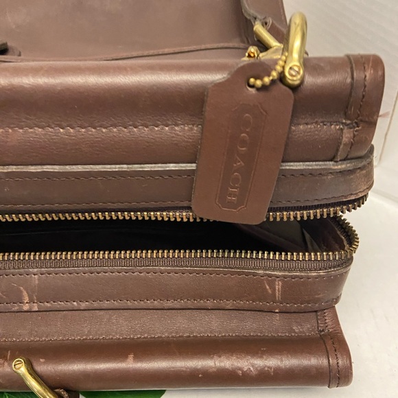 COACH Unisex All Leather Briefcase Lap Top Bag w/ Shoulder strap - Picture 4 of 16